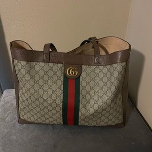 Authentic Gucci tote, lots of room, great for work, travel or everyday use.